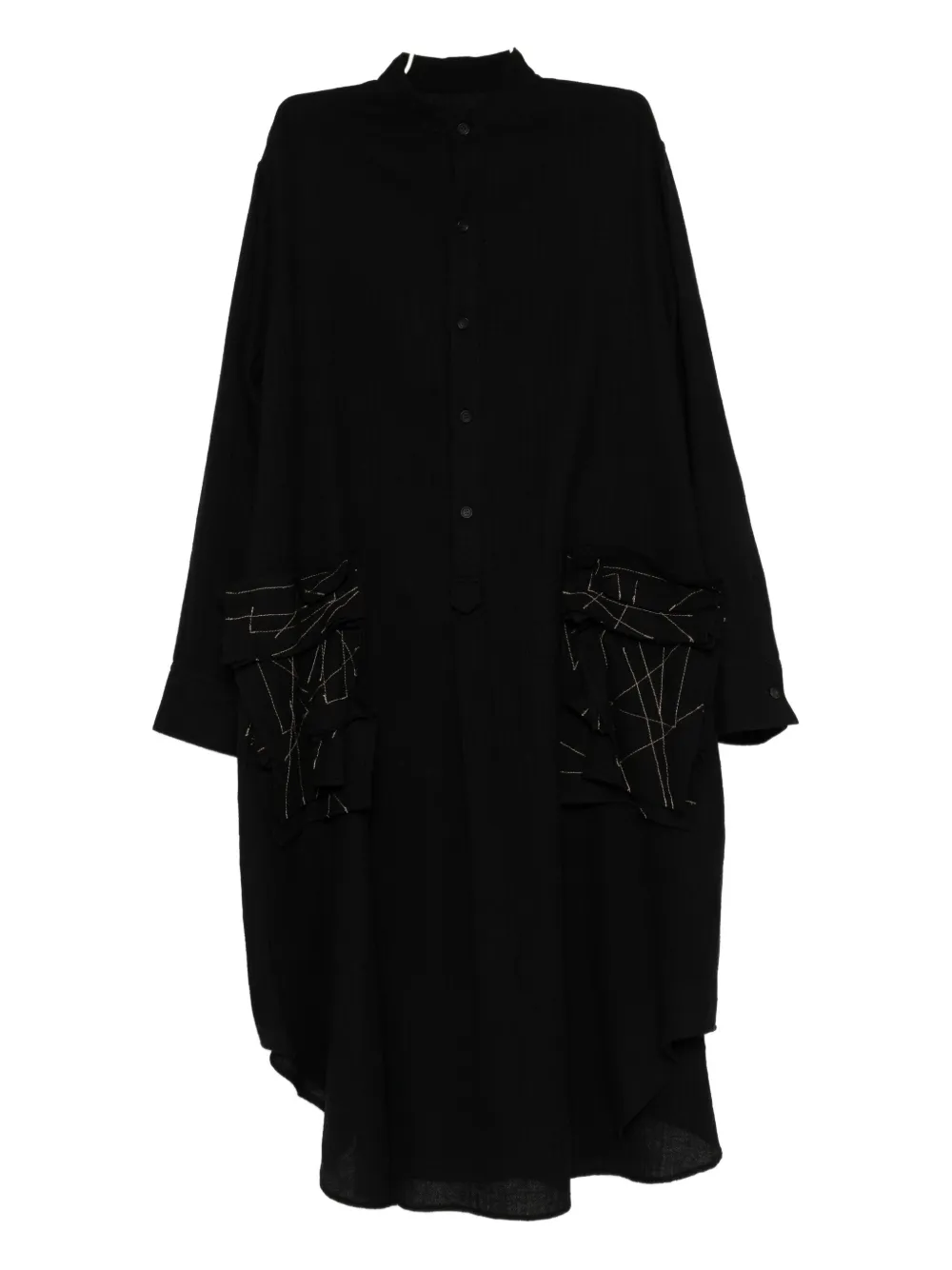 Платье с вышивкой Yohji Yamamoto, черный 
Платье с вышивкой Yohji Yamamoto, черный