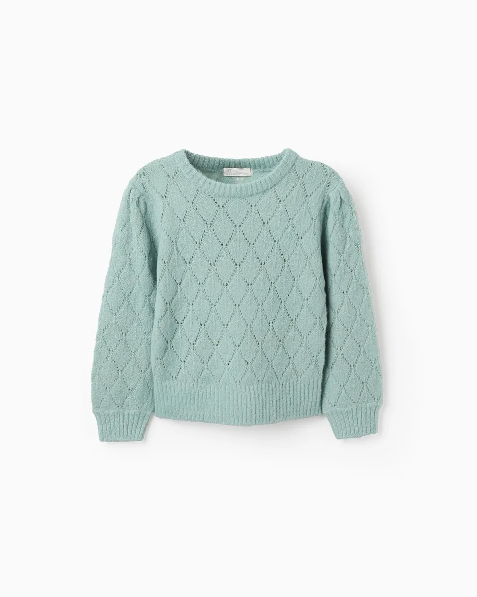 Детский ажурный джемпер с буфами на рукавах Zippy, светло-зеленый
Детский ажурный джемпер с буфами на рукавах Zippy, светло-зеленый