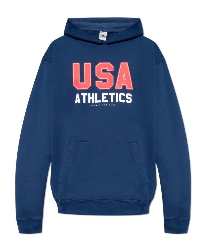 Хлопковая толстовка Sporty & Rich, синий
Хлопковая толстовка Sporty & Rich, синий