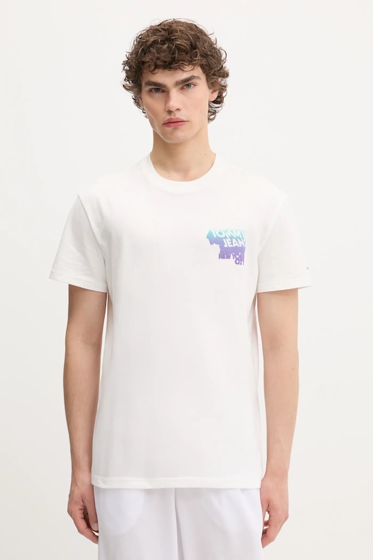 Хлопковая футболка Tommy Jeans, белый 
Хлопковая футболка Tommy Jeans, белый