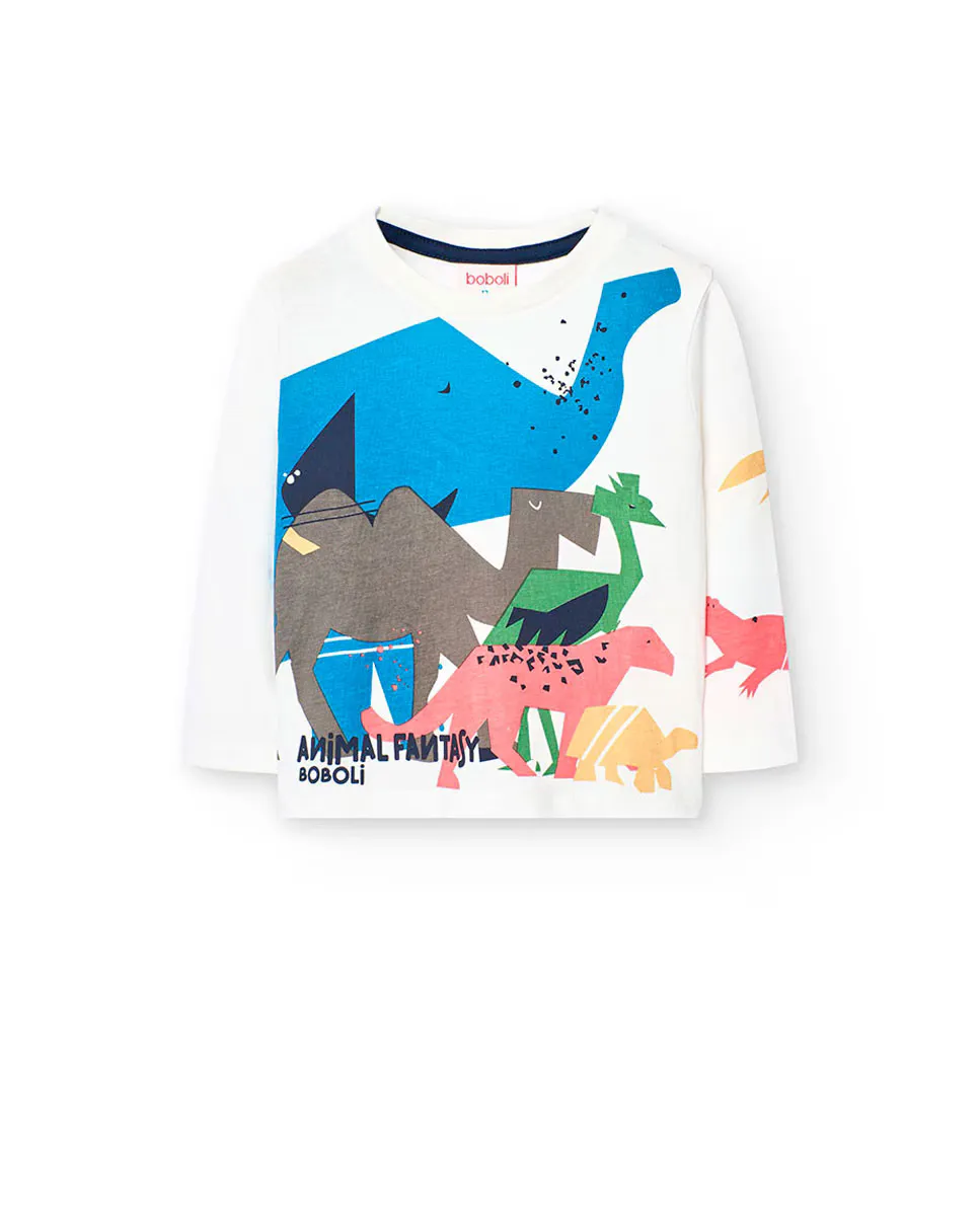 Футболка для мальчика из хлопка с принтом Boboli, белый
Футболка для мальчика из хлопка с принтом Boboli, белый