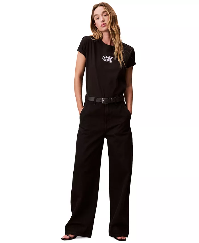 Женская хлопковая футболка с логотипом Archive Calvin Klein Jeans, черный
Женская хлопковая футболка с логотипом Archive Calvin Klein Jeans, черный