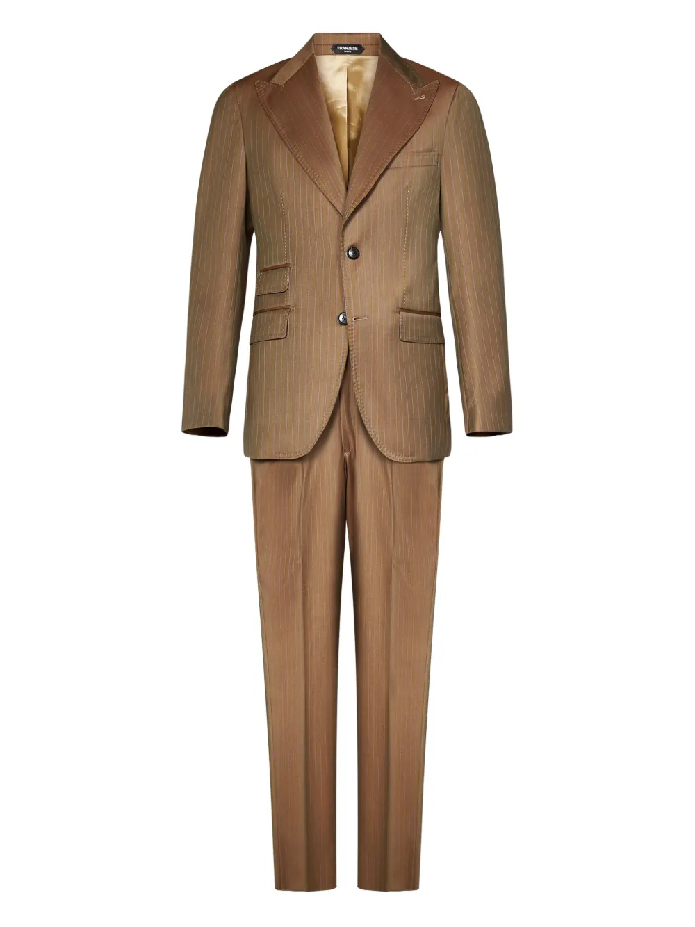 Костюм в тонкую полоску с заостренными лацканами FRANZESE COLLECTION, коричневый
Костюм в тонкую полоску с заостренными лацканами FRANZESE COLLECTION, коричневый