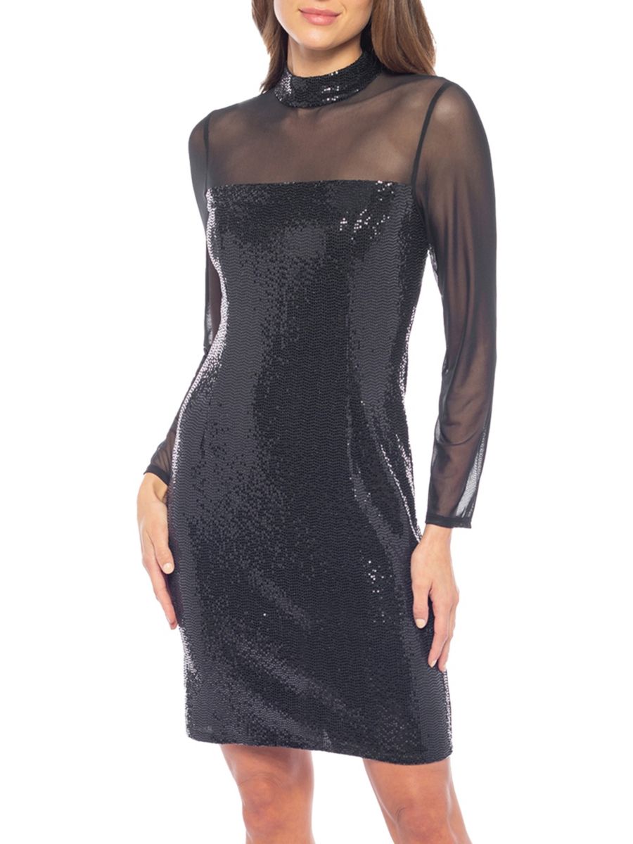 Платье-футляр мини в горошек Disoc Marina, черный 
Платье-футляр мини в горошек Disoc Marina, черный