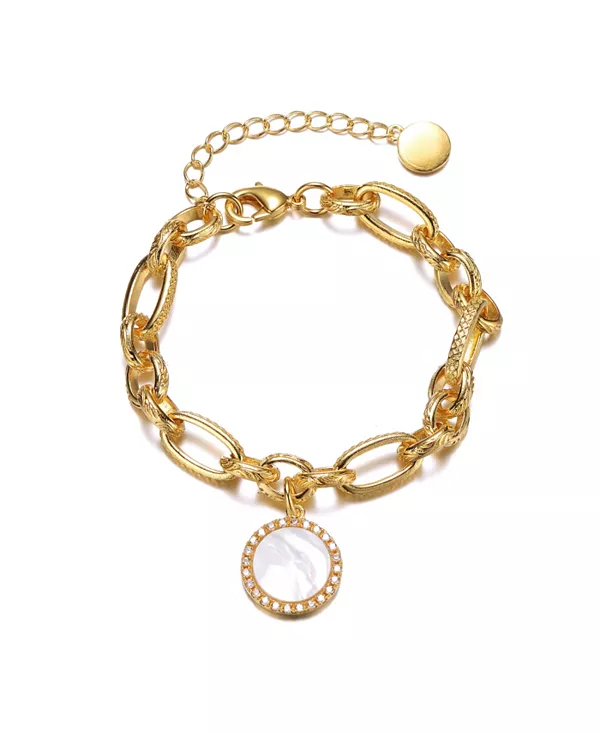 Цепочка с кубическим цирконием, позолоченная 14 карат, с браслетом-подвеской Rachel Glauber, gold
Цепочка с кубическим цирконием, позолоченная 14 карат, с браслетом-подвеской Rachel Glauber, gold