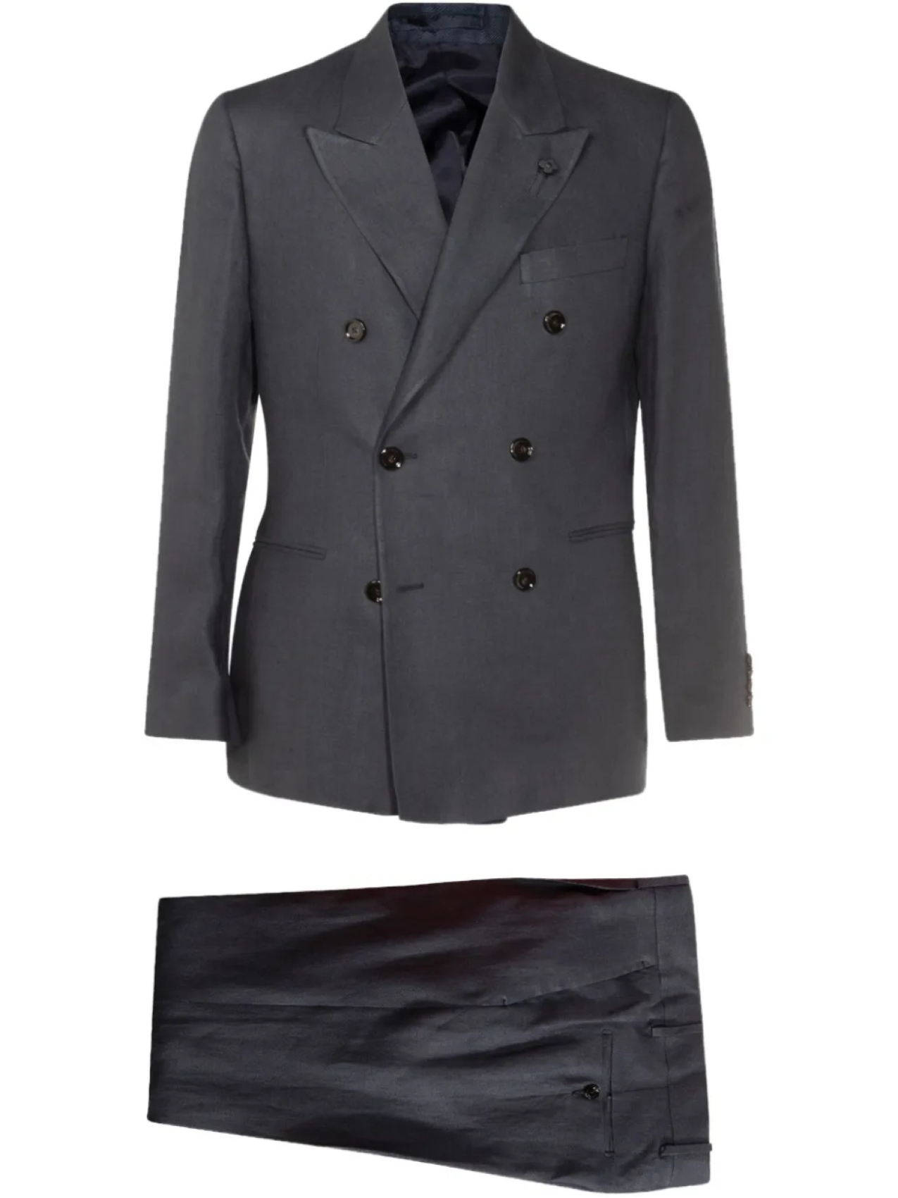 Костюм с брошью Лардини Lardini, серый 
Костюм с брошью Лардини Lardini, серый