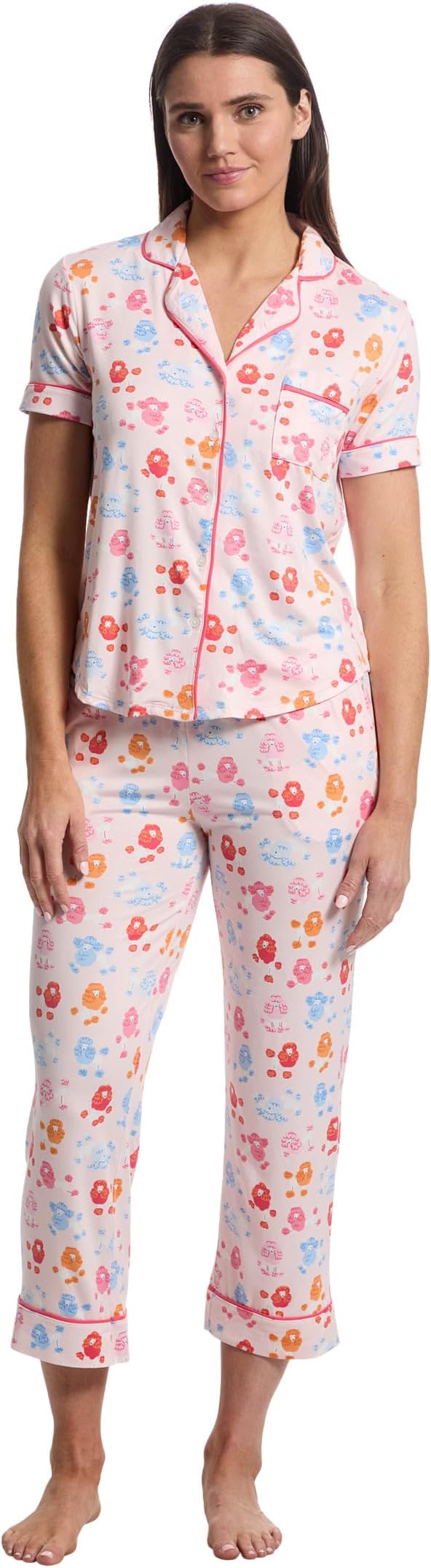 Пижама Test Brand Short Sleeve Cropped PJ Set, цвет Poodles 
Пижама Test Brand Short Sleeve Cropped PJ Set, цвет Poodles