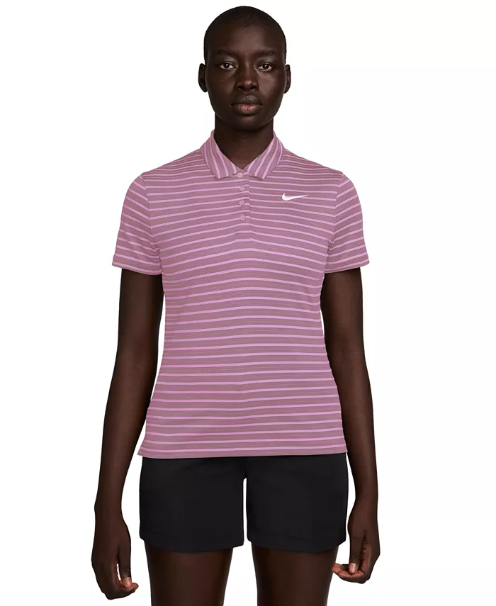 Женская полосатая поло для гольфа с коротким рукавом Dri-FIT Nike, фиолетовый
Женская полосатая поло для гольфа с коротким рукавом Dri-FIT Nike, фиолетовый