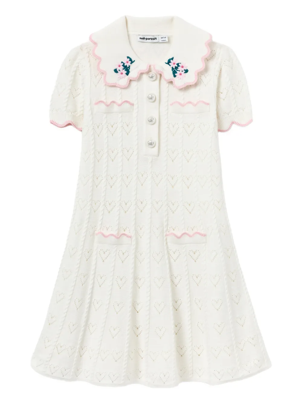 Ажурное платье с зубчатым краем Self-Portrait Kids, белый
Ажурное платье с зубчатым краем Self-Portrait Kids, белый