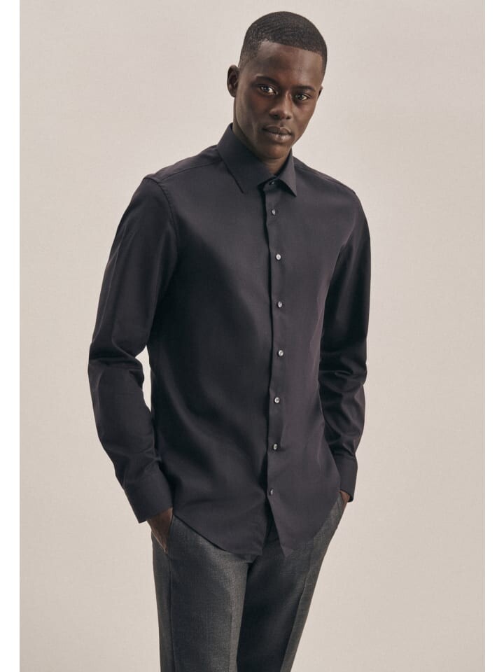 Рубашка Seidensticker, черный 
Рубашка Seidensticker, черный