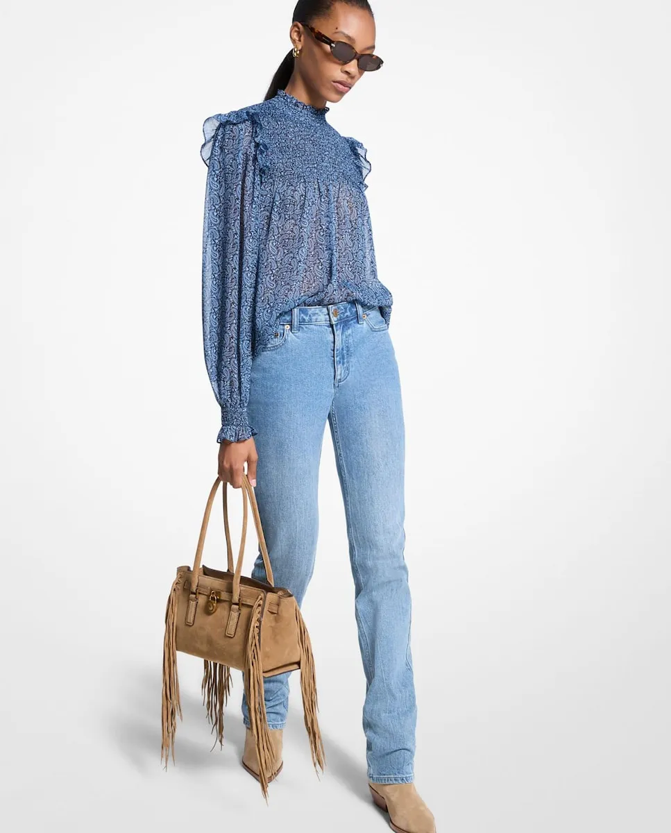 Блузка из гортекса с принтом в богемном стиле Michael Michael Kors, синий
Блузка из гортекса с принтом в богемном стиле Michael Michael Kors, синий