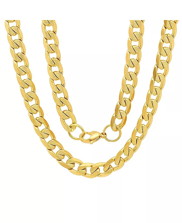 Мужские ожерелья из нержавеющей стали с цепочкой Фигаро, 10 мм, позолоченные 18 карат, 24 дюйма Steeltime, gold
Мужские ожерелья из нержавеющей стали с цепочкой Фигаро, 10 мм, позолоченные 18 карат, 24 дюйма Steeltime, gold