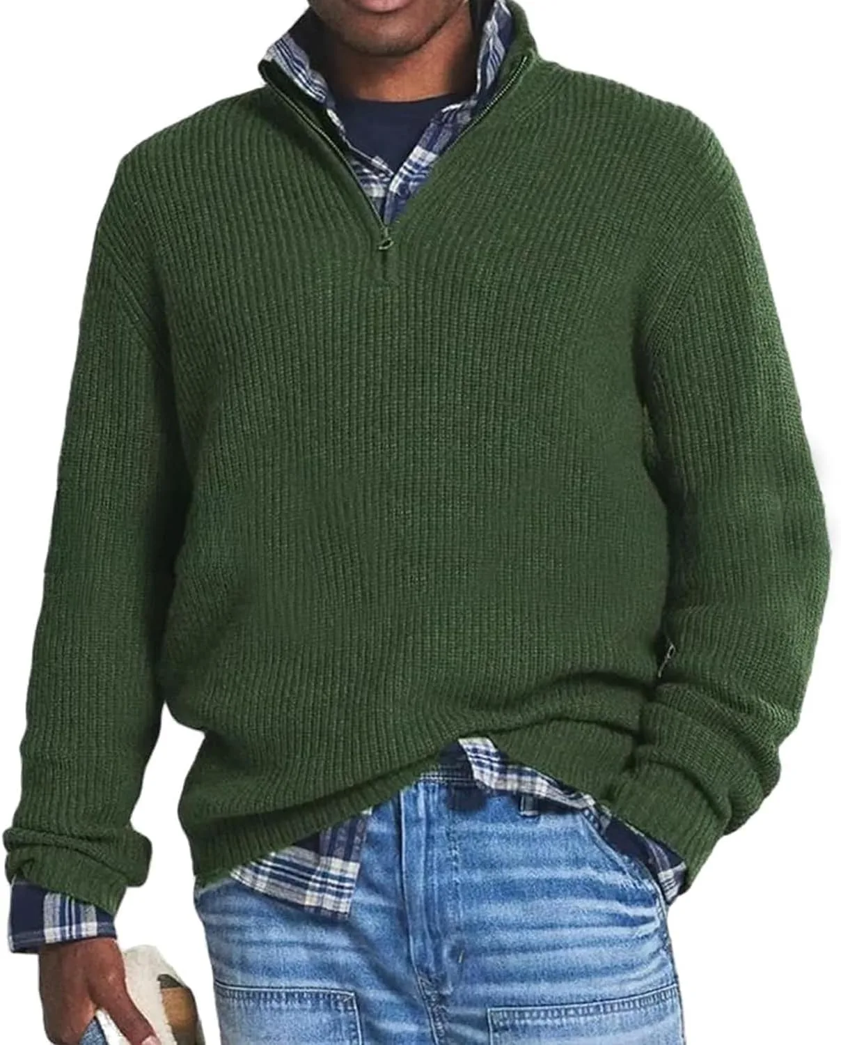 Мужской свитер с молнией и воротником стойкой PNZLZIA
Мужской свитер с молнией и воротником стойкой PNZLZIA