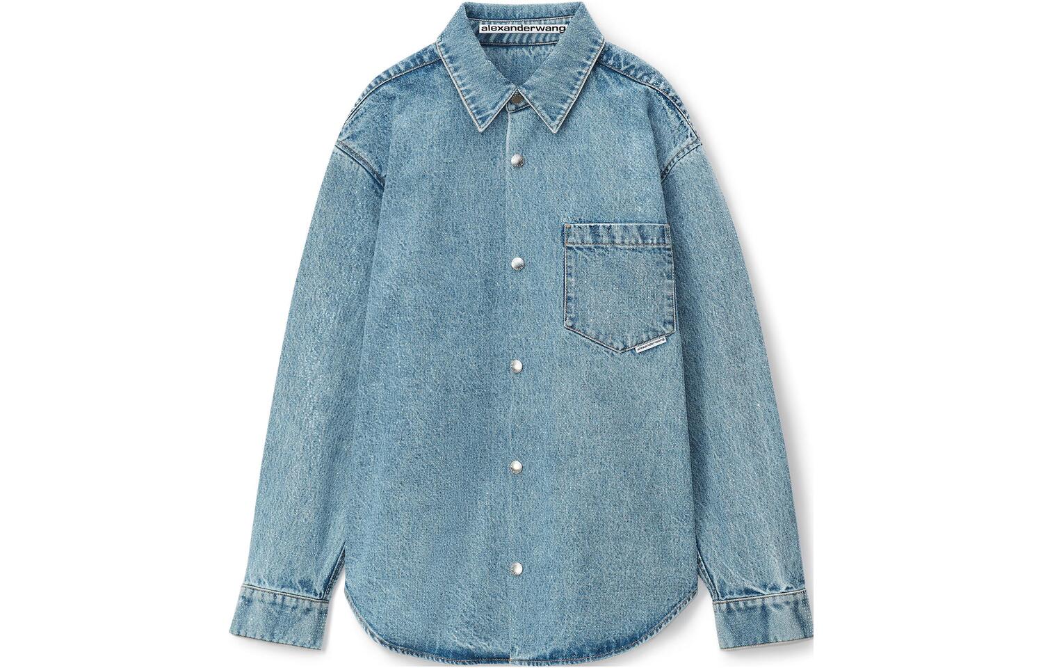 Приталенная джинсовая куртка с длинными рукавами на пуговицах Alexander Wang, синий
Приталенная джинсовая куртка с длинными рукавами на пуговицах Alexander Wang, синий