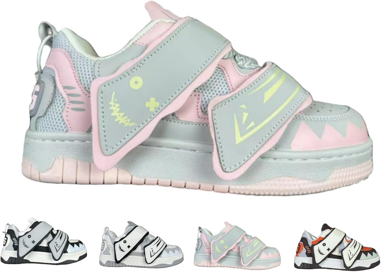 MACEFIL Y2K милые массивные платформенные кроссовки для мужчин, ретро, с мультяшным дизайном, дышащие, легкие, повседневные, уличные, скейтбордические обувь, розовый/серый
MACEFIL Y2K милые массивные платформенные кроссовки для мужчин, ретро, с мультяшным дизайном, дышащие, легкие, повседневные, уличные, скейтбордические обувь, розовый/серый