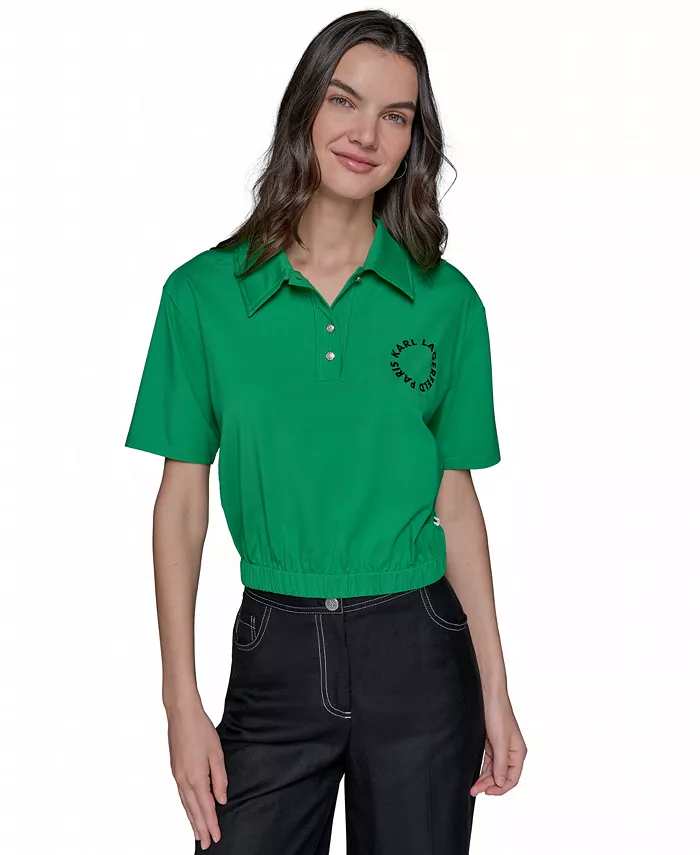 Женская укороченная поло с логотипом KARL LAGERFELD PARIS, зеленый
Женская укороченная поло с логотипом KARL LAGERFELD PARIS, зеленый