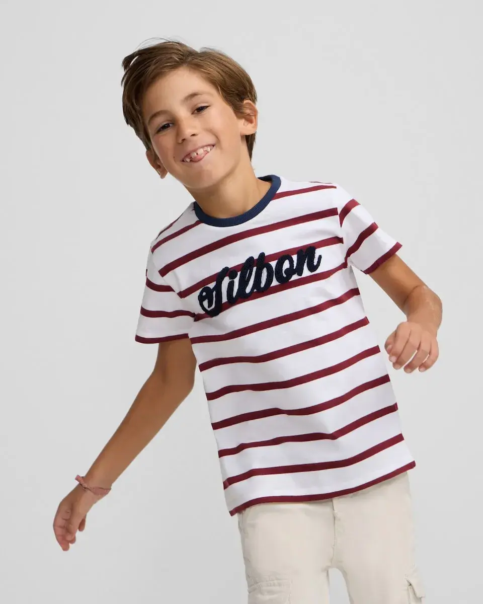 Детская футболка в полоску Silbon, бордовый
Детская футболка в полоску Silbon, бордовый