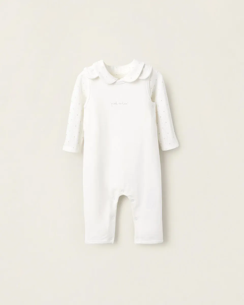 Комплект для девочки с принтованным боди и длинным комбинезоном Zippy, белый
Комплект для девочки с принтованным боди и длинным комбинезоном Zippy, белый