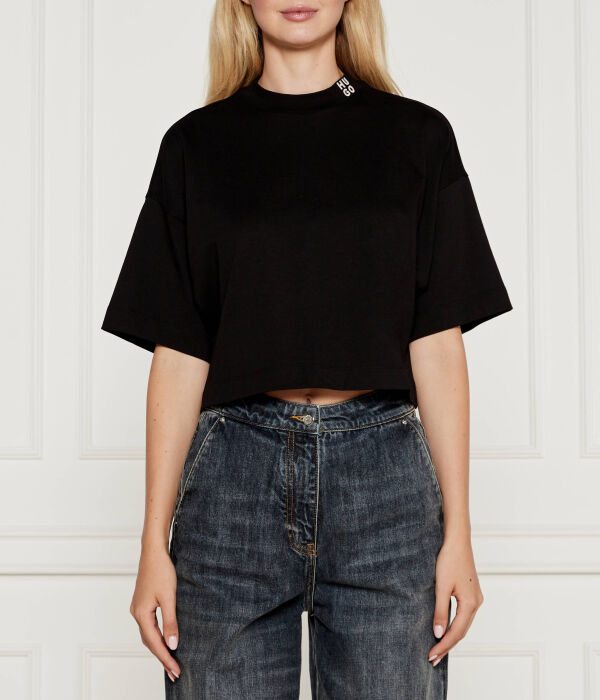 Футболка Hugo Melody Cropped Fit, черный 
Футболка Hugo Melody Cropped Fit, черный