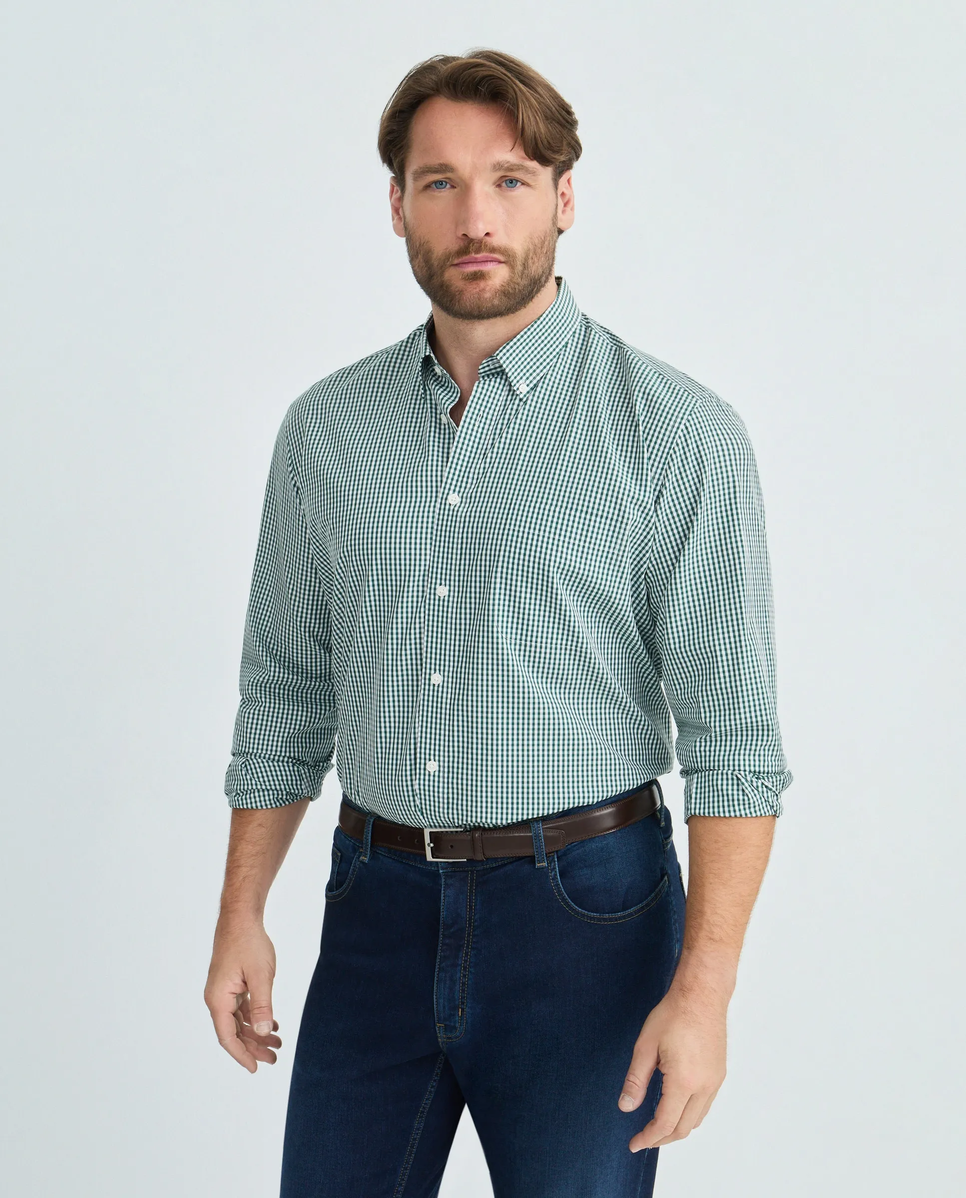 Классическая рубашка с длинным рукавом больших размеров из поплина в клетку виши Dustin, темно-зеленый
Классическая рубашка с длинным рукавом больших размеров из поплина в клетку виши Dustin, темно-зеленый