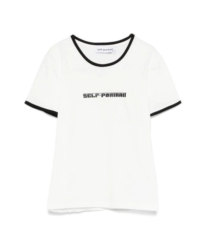 Белая футболка с портретным принтом Self Portrait, белый
Белая футболка с портретным принтом Self Portrait, белый