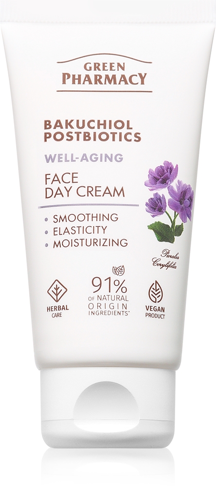 Дневной крем для лица с Бакучиолом и постбиотиками, восстанавливающий и омолаживающий дневной крем Green Pharmacy, 50 мл
Дневной крем для лица с Бакучиолом и постбиотиками, восстанавливающий и омолаживающий дневной крем Green Pharmacy, 50 мл