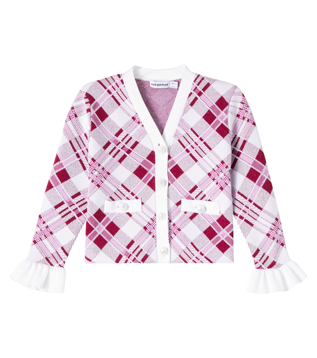 Кардиган в клетку с рюшами Self-Portrait Kids, бордовый
Кардиган в клетку с рюшами Self-Portrait Kids, бордовый