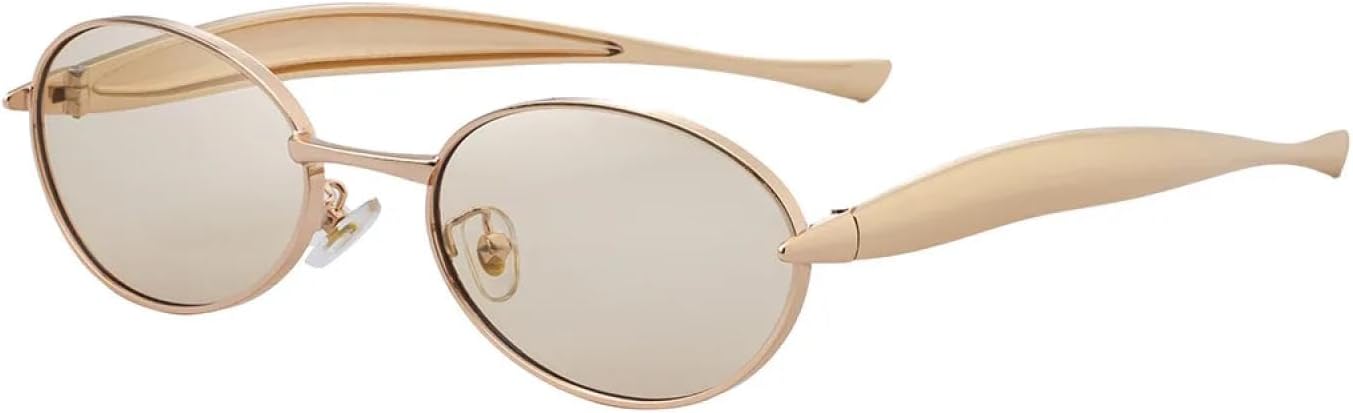 Солнцезащитные очки с защитой от УФ-излучения UV400 | Овальная маленькая оправа в стиле панк с металлическим блеском | Для женщин и мужчин, для занятий спортом на открытом воздухе и вождения DSVIGF, Gold Champagne
Солнцезащитные очки с защитой от УФ-излучения UV400 | Овальная маленькая оправа в стиле панк с металлическим блеском | Для женщин и мужчин, для занятий спортом на открытом воздухе и вождения DSVIGF, Gold Champagne