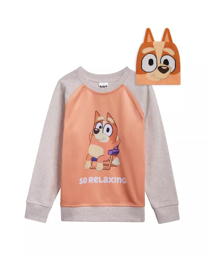 Флисовая толстовка для малышей и шапочка из хлопчатобумажной марли Bluey, оранжевый
Флисовая толстовка для малышей и шапочка из хлопчатобумажной марли Bluey, оранжевый