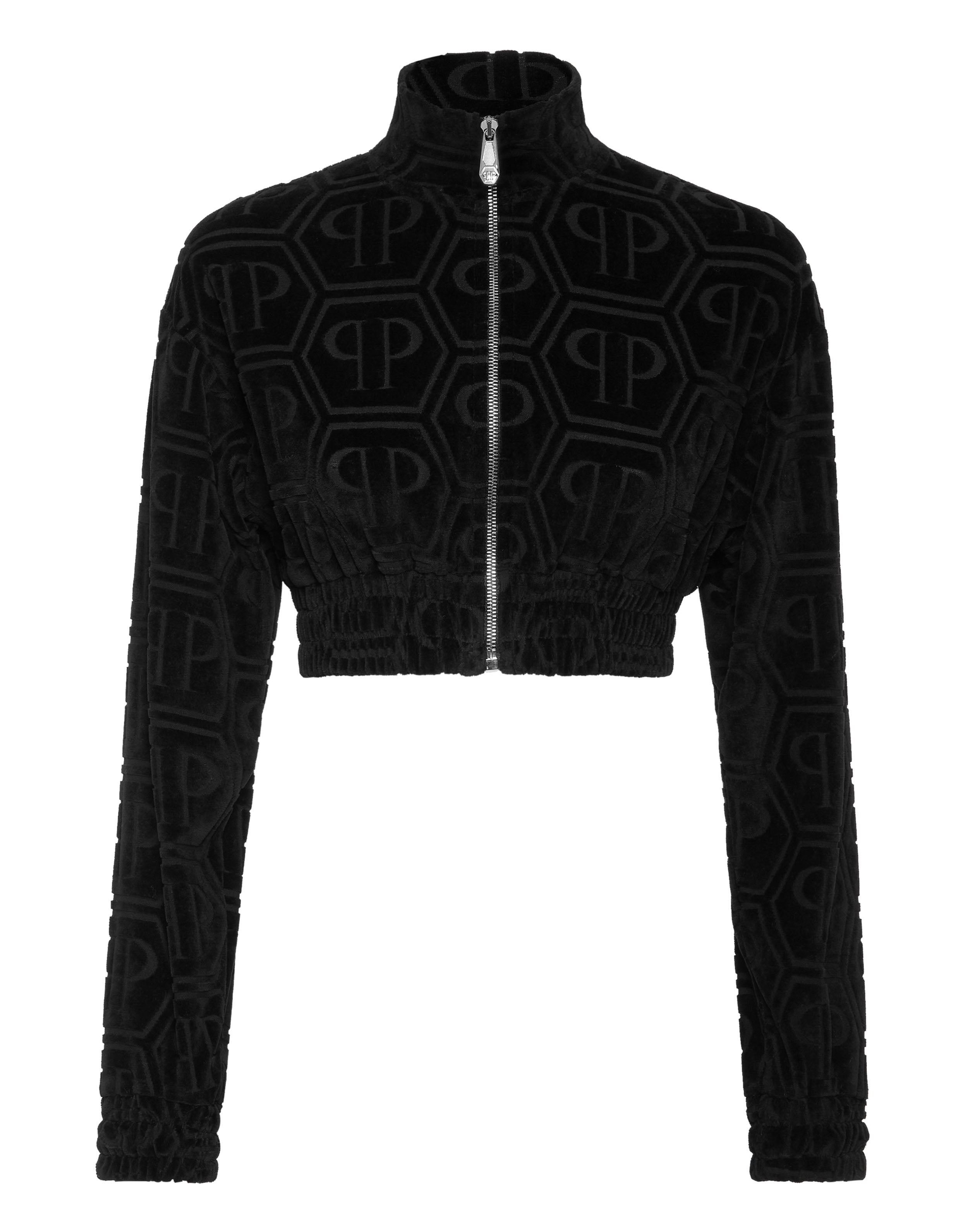 Укороченная спортивная куртка с жаккардовой монограммой Philipp Plein, черный
Укороченная спортивная куртка с жаккардовой монограммой Philipp Plein, черный