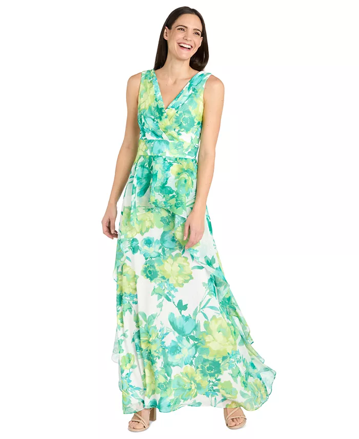 Маленькое платье с принтом, рюшами и накладкой R & M Richards, зеленый
Маленькое платье с принтом, рюшами и накладкой R & M Richards, зеленый