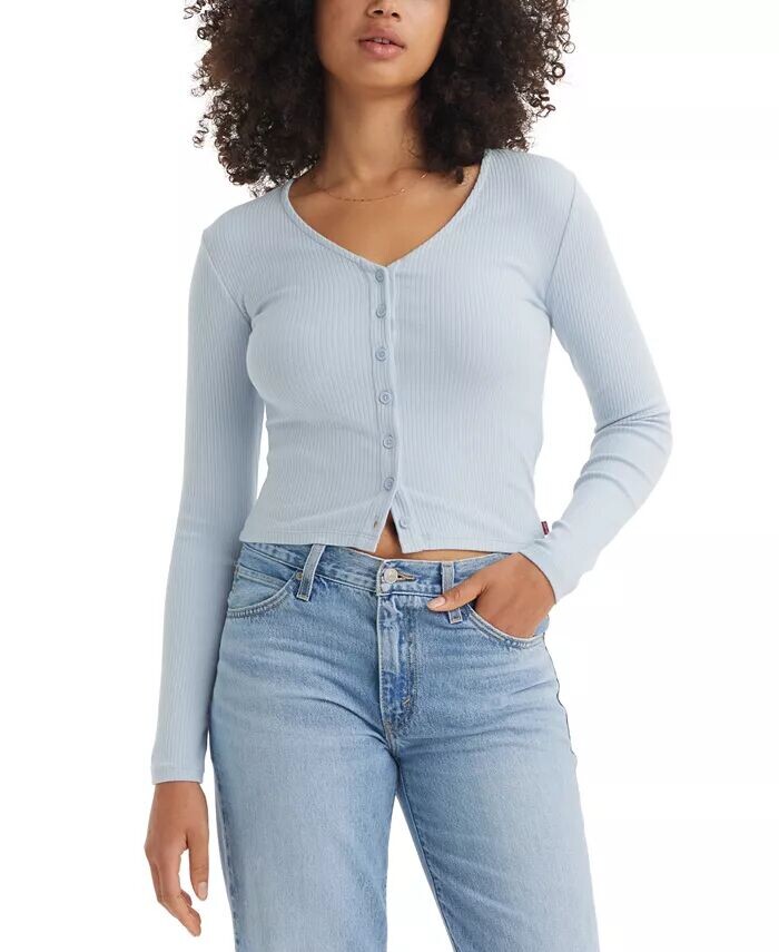 Женский топ на пуговицах в рубчик с длинными рукавами Muse Levi's, синий
Женский топ на пуговицах в рубчик с длинными рукавами Muse Levi's, синий