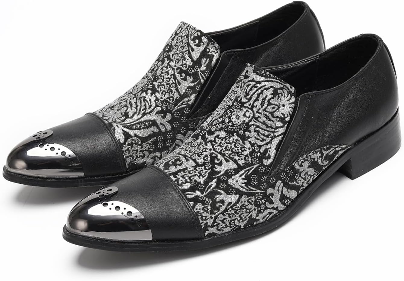 Мужские слипоны Santimon с металлическим носком - формальные кожаные лоферы с вышитым узором из броката - стильная обувь для вечеринок и свадеб, черный
Мужские слипоны Santimon с металлическим носком - формальные кожаные лоферы с вышитым узором из броката - стильная обувь для вечеринок и свадеб, черный