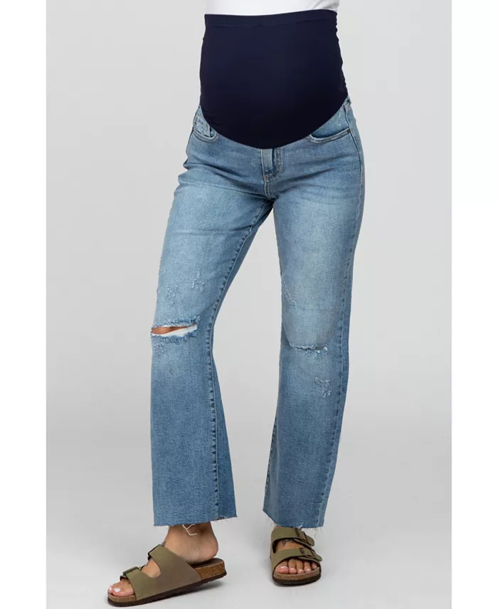 Синие джинсы прямого кроя с бахромой по низу для беременных Pinkblush, синий
Синие джинсы прямого кроя с бахромой по низу для беременных Pinkblush, синий