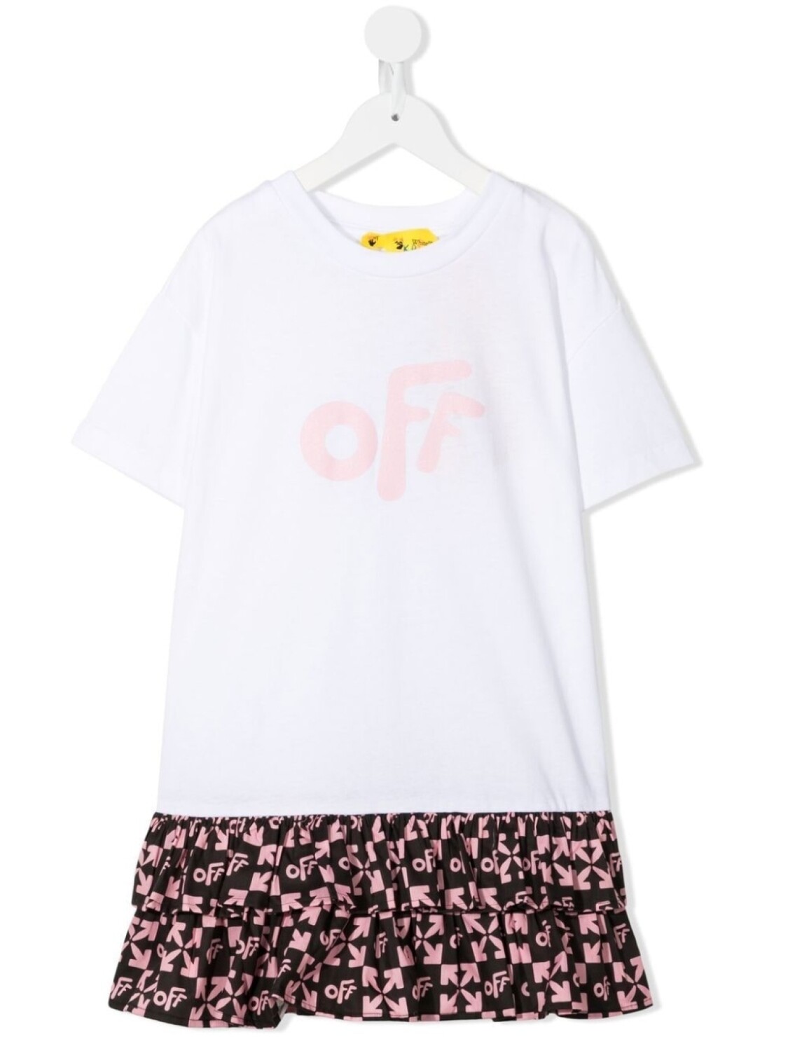 Off-White Kids платье с оборками и логотипом, белый
Off-White Kids платье с оборками и логотипом, белый