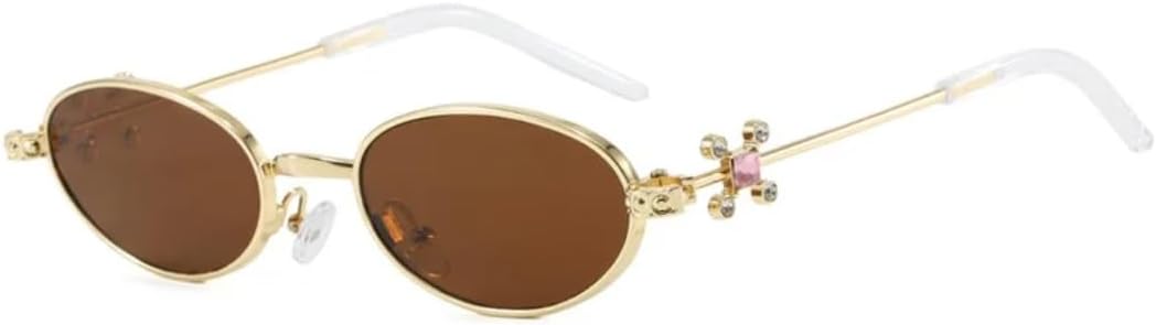 Ретро овальные женские солнцезащитные очки, высококачественная оправа с бриллиантовой инкрустацией, в стиле стимпанк, мужские повседневные универсальные очки с защитой от УФ-излучения UV400 UATXTAU, Golden Brown
Ретро овальные женские солнцезащитные очки, высококачественная оправа с бриллиантовой инкрустацией, в стиле стимпанк, мужские повседневные универсальные очки с защитой от УФ-излучения UV400 UATXTAU, Golden Brown