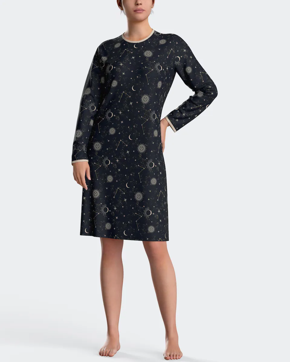 Ночная рубашка с длинными рукавами и принтом Gold Constellation Impetus, темно-синий
Ночная рубашка с длинными рукавами и принтом Gold Constellation Impetus, темно-синий