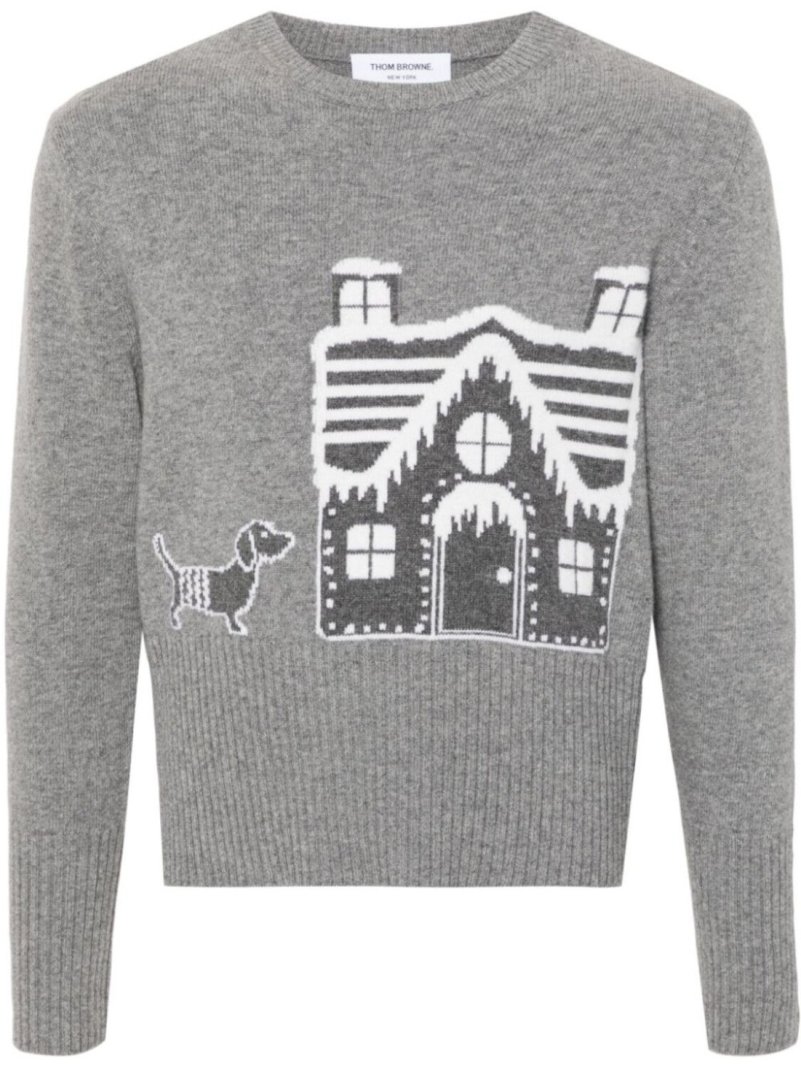 Шерстяной джемпер с узором Thom Browne, серый
Шерстяной джемпер с узором Thom Browne, серый