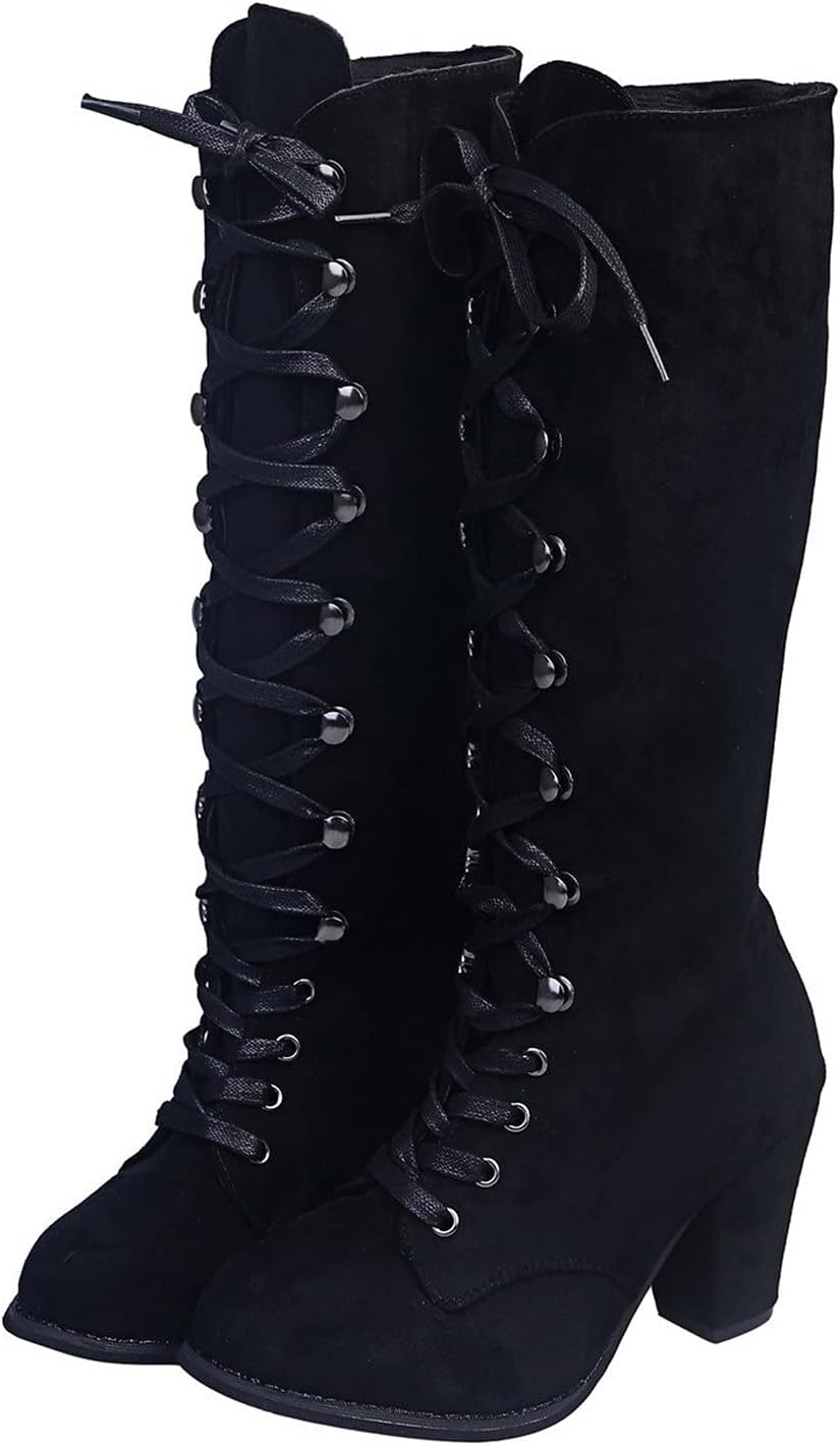 Женские сапоги Hbeylia на шнуровке до колена, модные замшевые с толстым каблуком, с круглым носком, средней длины для женщин (коричневые, размер 8.5)
Женские сапоги Hbeylia на шнуровке до колена, модные замшевые с толстым каблуком, с круглым носком, средней длины для женщин (коричневые, размер 8.5)