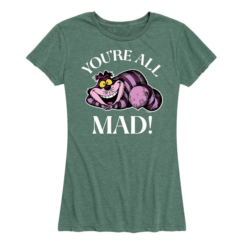 Женская футболка Disney's Alice in Wonderland с рисунком You're All Mad, цвет Heather Green
Женская футболка Disney's Alice in Wonderland с рисунком You're All Mad, цвет Heather Green