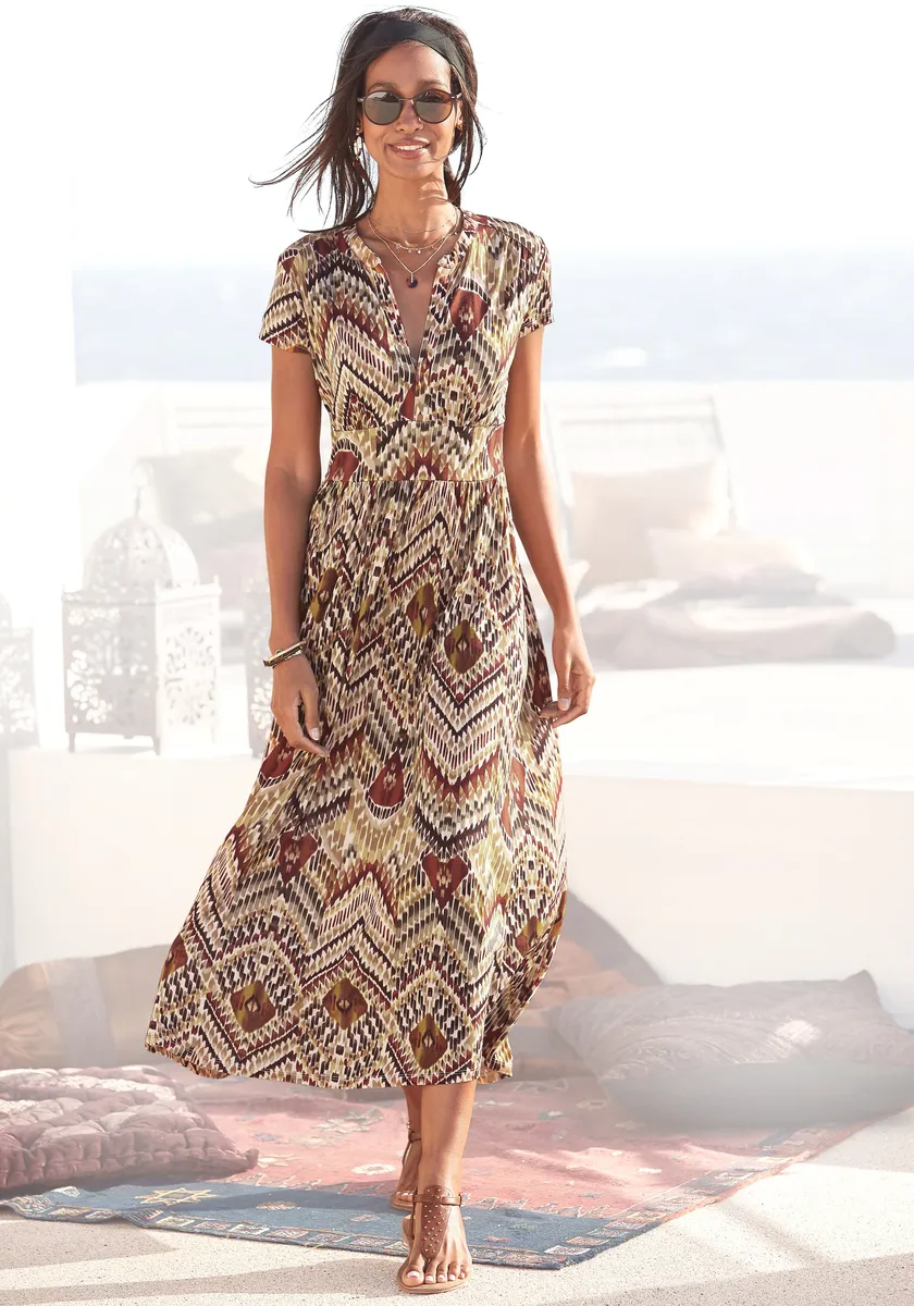 LASCANA платье миди с этническим принтом и молнией спереди, летнее платье, пляжное платье, коричневый
LASCANA платье миди с этническим принтом и молнией спереди, летнее платье, пляжное платье, коричневый