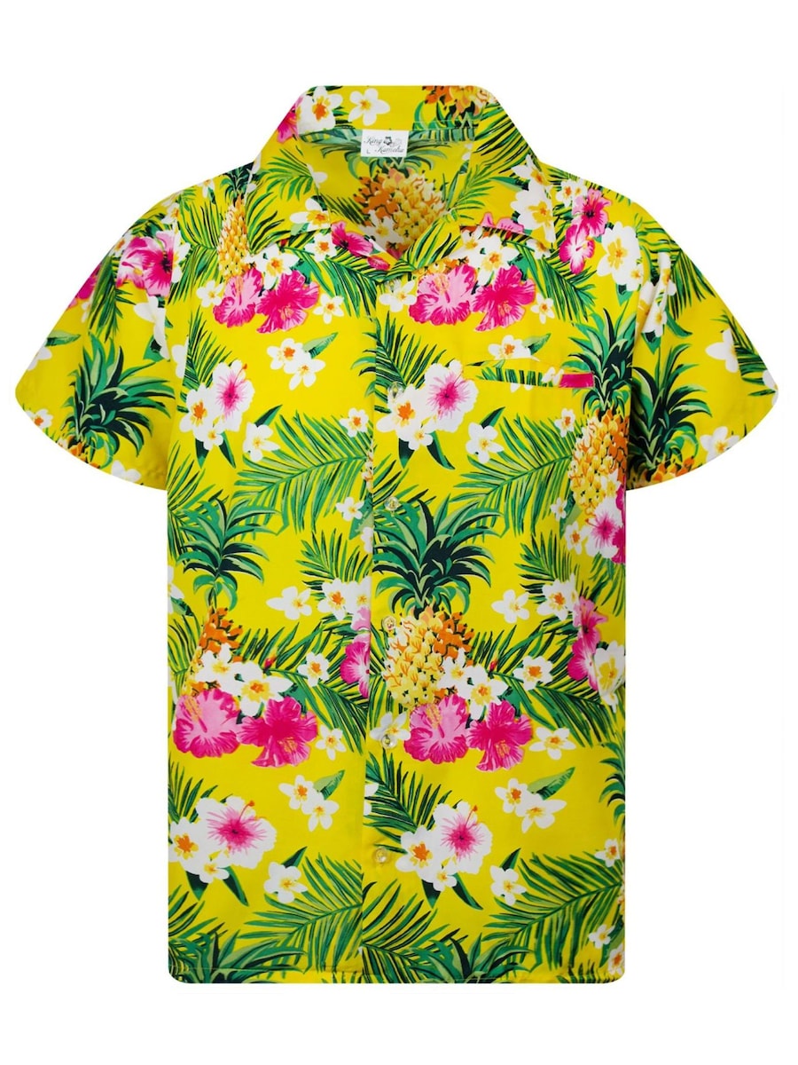 Рубашка на пуговицах классического кроя King Kameha Pineapple Flowers, желтый
Рубашка на пуговицах классического кроя King Kameha Pineapple Flowers, желтый