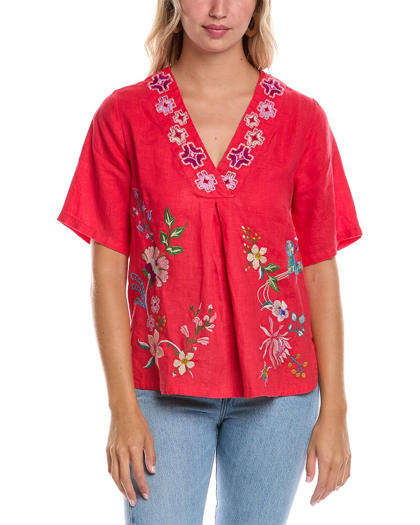 Джонни Вас Льняная блузка с V-образным вырезом Johnny Was, розовый
Джонни Вас Льняная блузка с V-образным вырезом Johnny Was, розовый