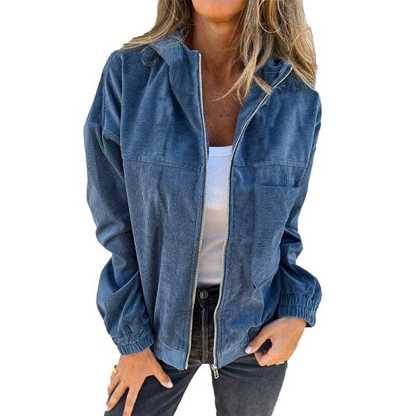 Женская куртка-худи на молнии из вельвета, свободная, с карманами Yesfashion, Navy
Женская куртка-худи на молнии из вельвета, свободная, с карманами Yesfashion, Navy