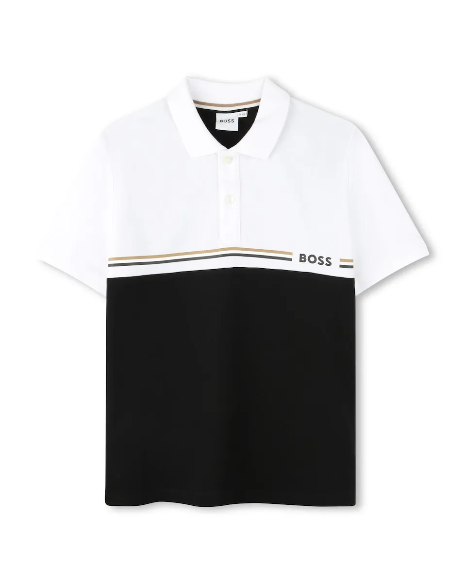 Детская двухцветная футболка с коротким рукавом BOSS Kidswear
Детская двухцветная футболка с коротким рукавом BOSS Kidswear