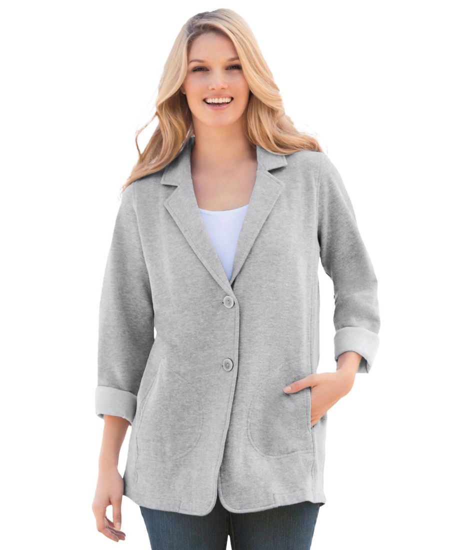 Вязаный блейзер больших размеров Woman Within, Heather grey
Вязаный блейзер больших размеров Woman Within, Heather grey