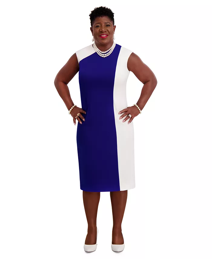 Женское платье с каплевидными рукавами и цветными блоками, обычные и плюс размеры Kasper, синий
Женское платье с каплевидными рукавами и цветными блоками, обычные и плюс размеры Kasper, синий