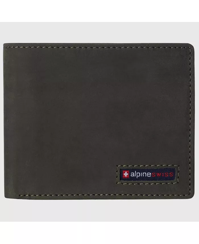 Мужской кожаный кошелек-визитница Bifold с RFID защитой и 2 окнами для удостоверений Alpine Swiss, зеленый
Мужской кожаный кошелек-визитница Bifold с RFID защитой и 2 окнами для удостоверений Alpine Swiss, зеленый