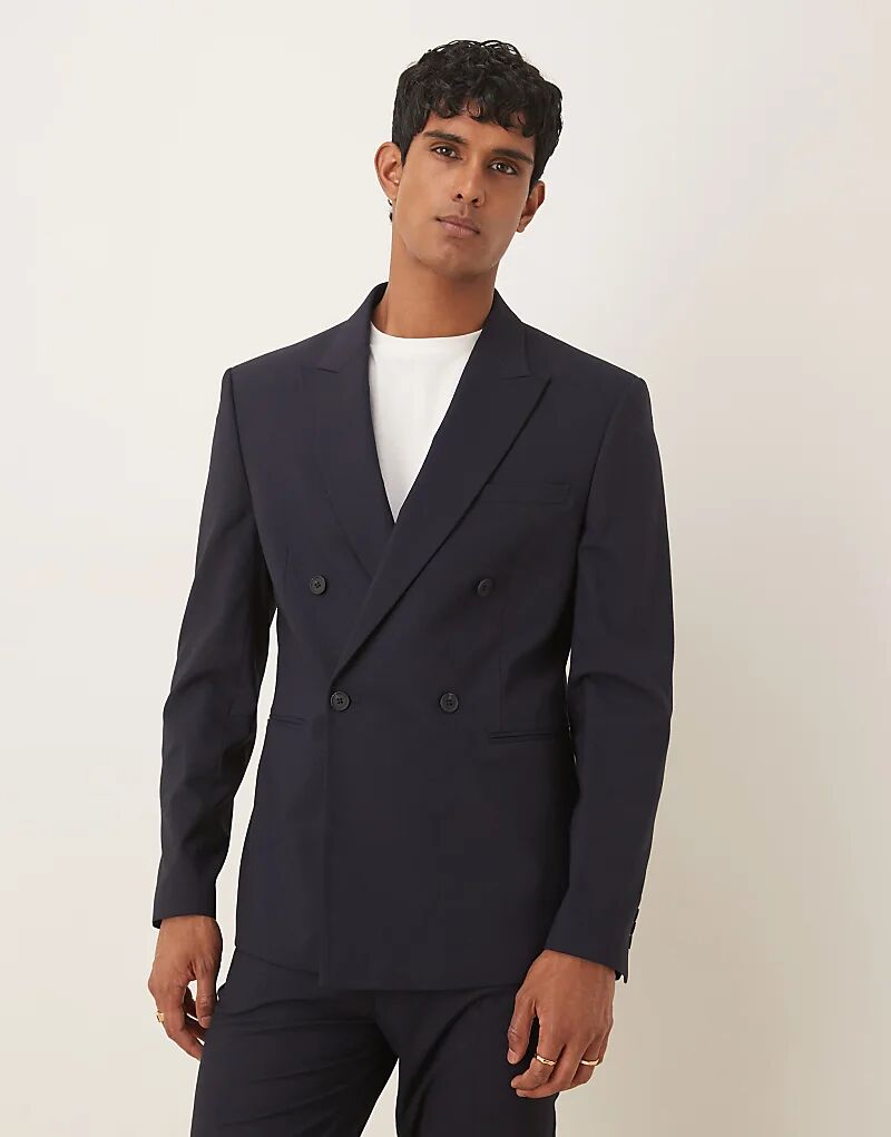 Двубортный узкий пиджак ASOS DESIGN темно-синего цвета
Двубортный узкий пиджак ASOS DESIGN темно-синего цвета