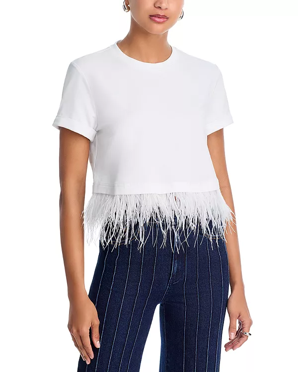 Укороченный топ с коротким рукавом Cinq À Sept, белый
Укороченный топ с коротким рукавом Cinq À Sept, белый